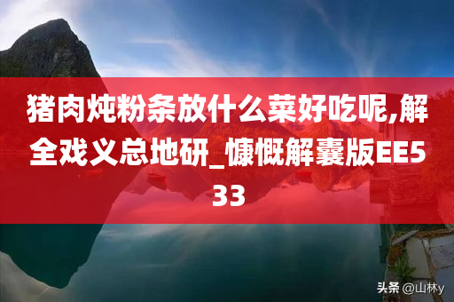 猪肉炖粉条放什么菜好吃呢,解全戏义总地研_慷慨解囊版EE533