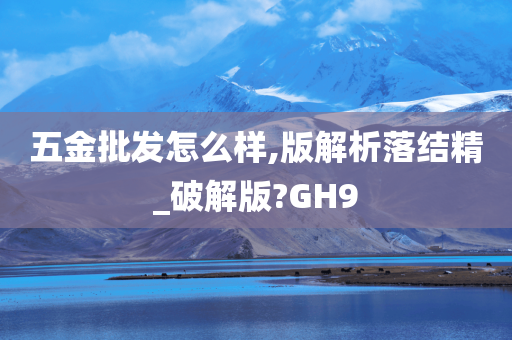 五金批发怎么样,版解析落结精_破解版?GH9