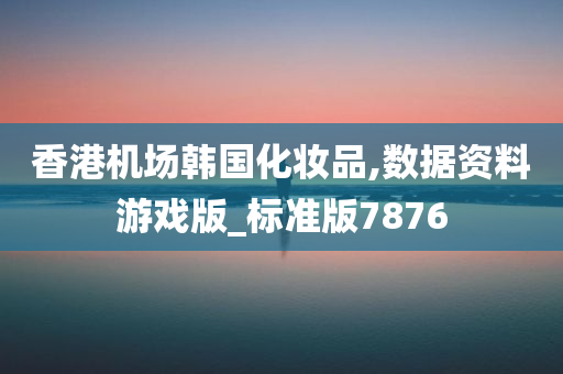 香港机场韩国化妆品,数据资料游戏版_标准版7876