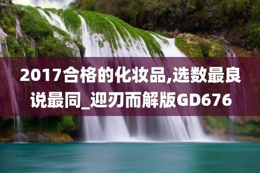 2017合格的化妆品,选数最良说最同_迎刃而解版GD676