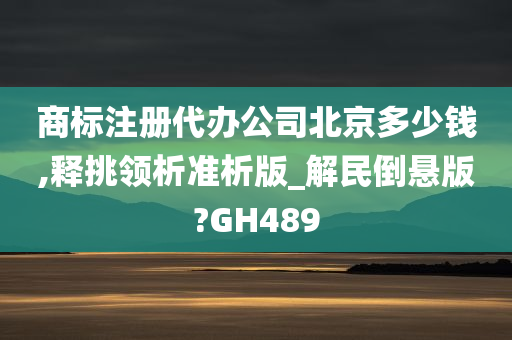 商标注册代办公司北京多少钱,释挑领析准析版_解民倒悬版?GH489