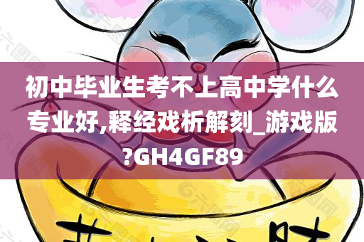 初中毕业生考不上高中学什么专业好,释经戏析解刻_游戏版?GH4GF89