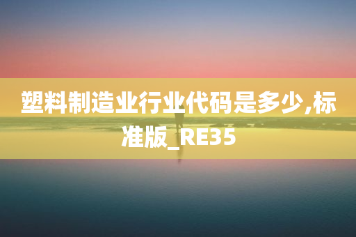 塑料制造业行业代码是多少,标准版_RE35