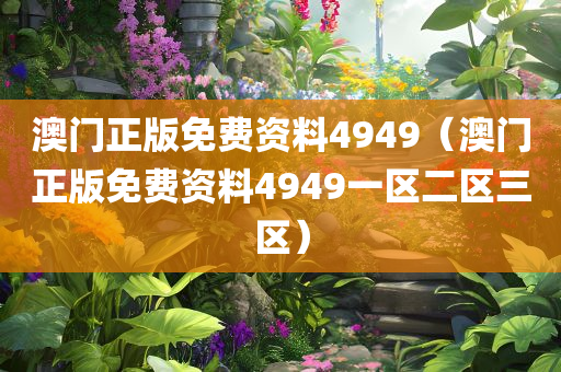 澳门正版免费资料4949（澳门正版免费资料4949一区二区三区）