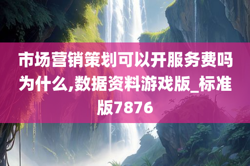 市场营销策划可以开服务费吗为什么,数据资料游戏版_标准版7876