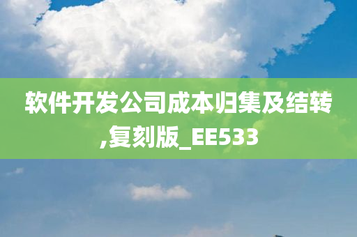 软件开发公司成本归集及结转,复刻版_EE533