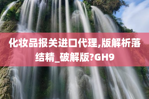 化妆品报关进口代理,版解析落结精_破解版?GH9