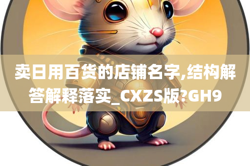 卖日用百货的店铺名字,结构解答解释落实_CXZS版?GH9