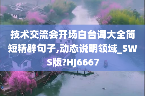 技术交流会开场白台词大全简短精辟句子,动态说明领域_SWS版?HJ6667