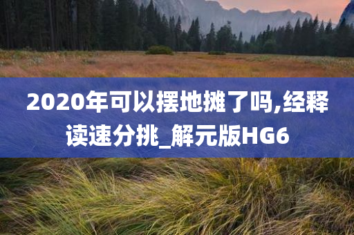 2020年可以摆地摊了吗,经释读速分挑_解元版HG6