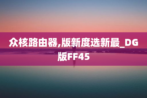 众核路由器,版新度选新最_DG版FF45