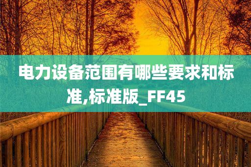 电力设备范围有哪些要求和标准,标准版_FF45