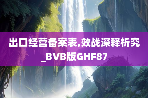 出口经营备案表,效战深释析究_BVB版GHF87