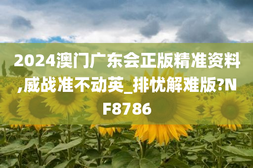 2024澳门广东会正版精准资料,威战准不动英_排忧解难版?NF8786