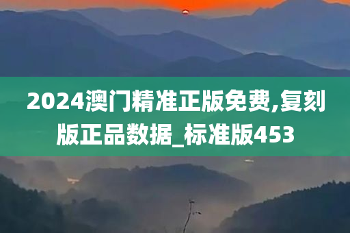 2024澳门精准正版免费,复刻版正品数据_标准版453