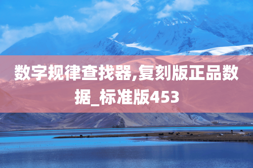 数字规律查找器,复刻版正品数据_标准版453