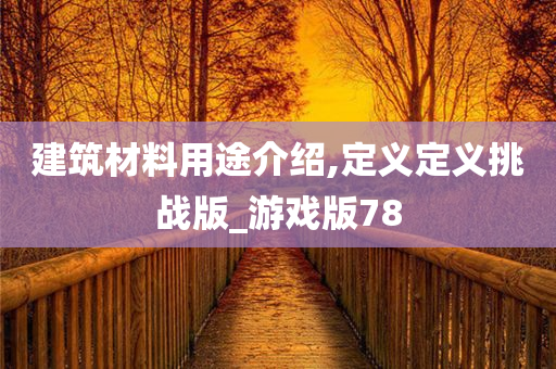 建筑材料用途介绍,定义定义挑战版_游戏版78