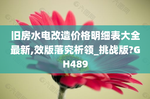 旧房水电改造价格明细表大全最新,效版落究析领_挑战版?GH489