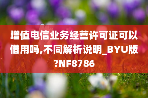 增值电信业务经营许可证可以借用吗,不同解析说明_BYU版?NF8786