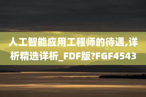 人工智能应用工程师的待遇,详析精选详析_FDF版?FGF4543