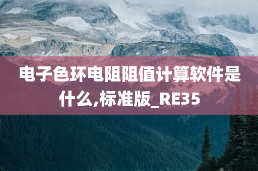 电子色环电阻阻值计算软件是什么,标准版_RE35