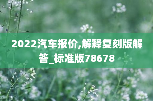 2022汽车报价,解释复刻版解答_标准版78678