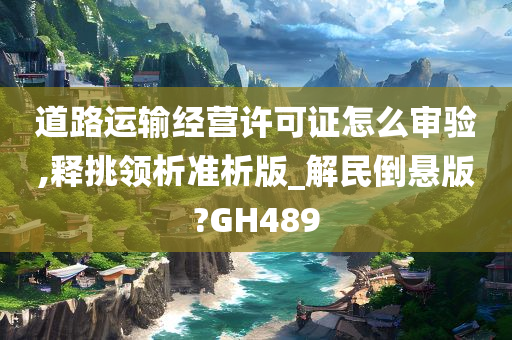 道路运输经营许可证怎么审验,释挑领析准析版_解民倒悬版?GH489