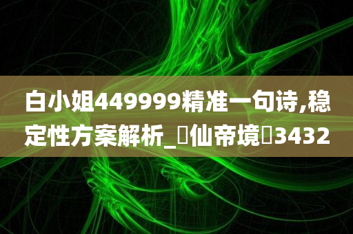 白小姐449999精准一句诗,稳定性方案解析_‌仙帝境‌3432