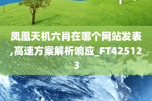 凤凰天机六肖在哪个网站发表,高速方案解析响应_FT425123