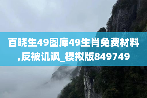 百晓生49图库49生肖免费材料,反被讥讽_模拟版849749