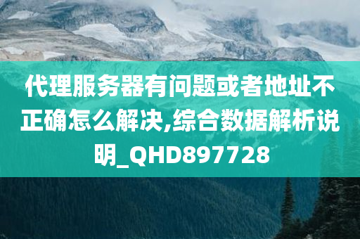 代理服务器有问题或者地址不正确怎么解决,综合数据解析说明_QHD897728