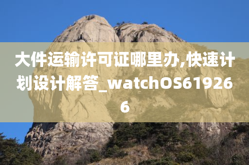 大件运输许可证哪里办,快速计划设计解答_watchOS619266