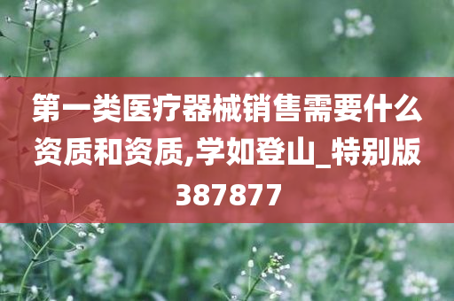 第一类医疗器械销售需要什么资质和资质,学如登山_特别版387877