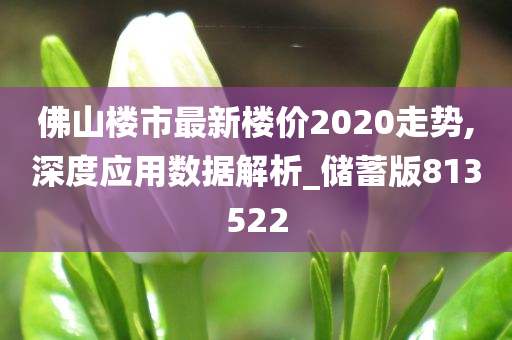 佛山楼市最新楼价2020走势,深度应用数据解析_储蓄版813522