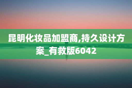 昆明化妆品加盟商,持久设计方案_有救版6042