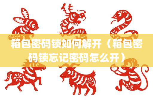 箱包密码锁如何解开（箱包密码锁忘记密码怎么开）