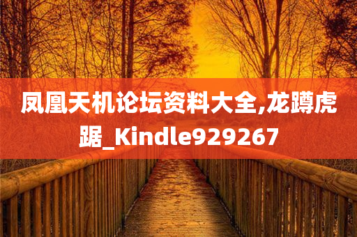 凤凰天机论坛资料大全,龙蹲虎踞_Kindle929267