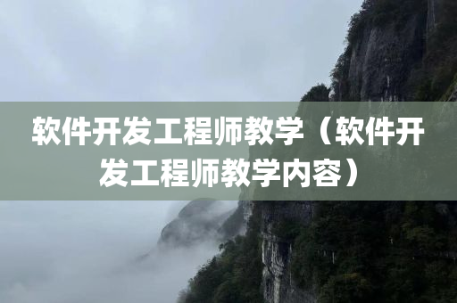 软件开发工程师教学（软件开发工程师教学内容）