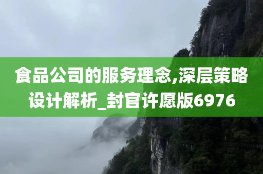 食品公司的服务理念,深层策略设计解析_封官许愿版6976