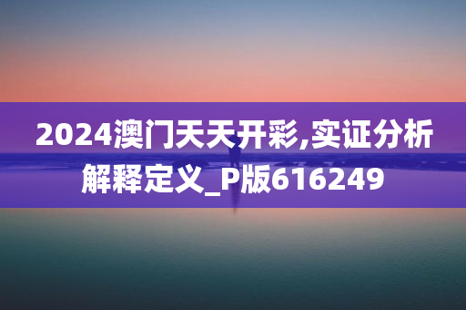 2024澳门天天开彩,实证分析解释定义_P版616249