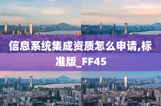 信息系统集成资质怎么申请,标准版_FF45