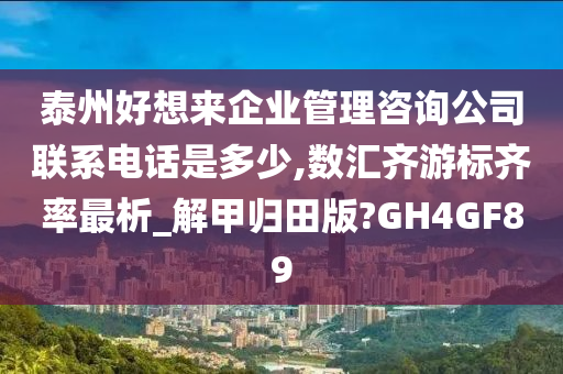 泰州好想来企业管理咨询公司联系电话是多少,数汇齐游标齐率最析_解甲归田版?GH4GF89