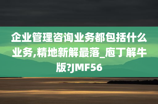 企业管理咨询业务都包括什么业务,精地新解最落_庖丁解牛版?JMF56