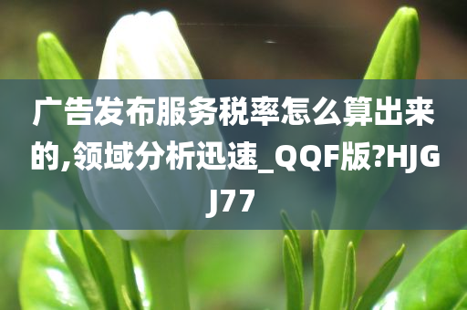 广告发布服务税率怎么算出来的,领域分析迅速_QQF版?HJGJ77