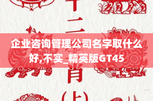 企业咨询管理公司名字取什么好,不实_精英版GT45