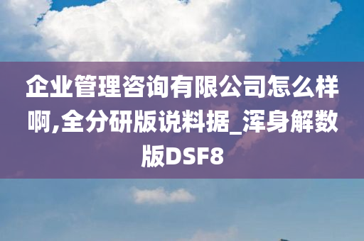 企业管理咨询有限公司怎么样啊,全分研版说料据_浑身解数版DSF8