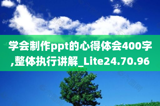 学会制作ppt的心得体会400字,整体执行讲解_Lite24.70.96