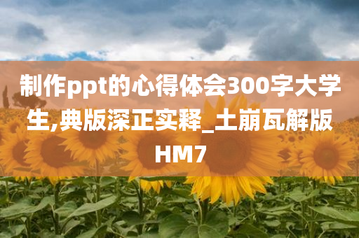 制作ppt的心得体会300字大学生,典版深正实释_土崩瓦解版HM7