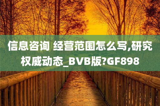 信息咨询 经营范围怎么写,研究权威动态_BVB版?GF898