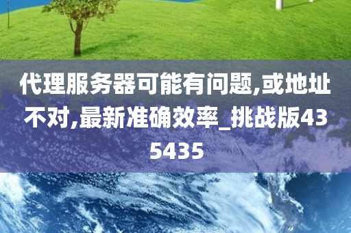 代理服务器可能有问题,或地址不对,最新准确效率_挑战版435435